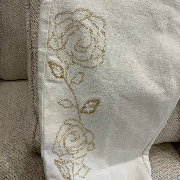 Allen B. White Jeans with Floral Stitching, 28, EUC - Picture 5 of 8
